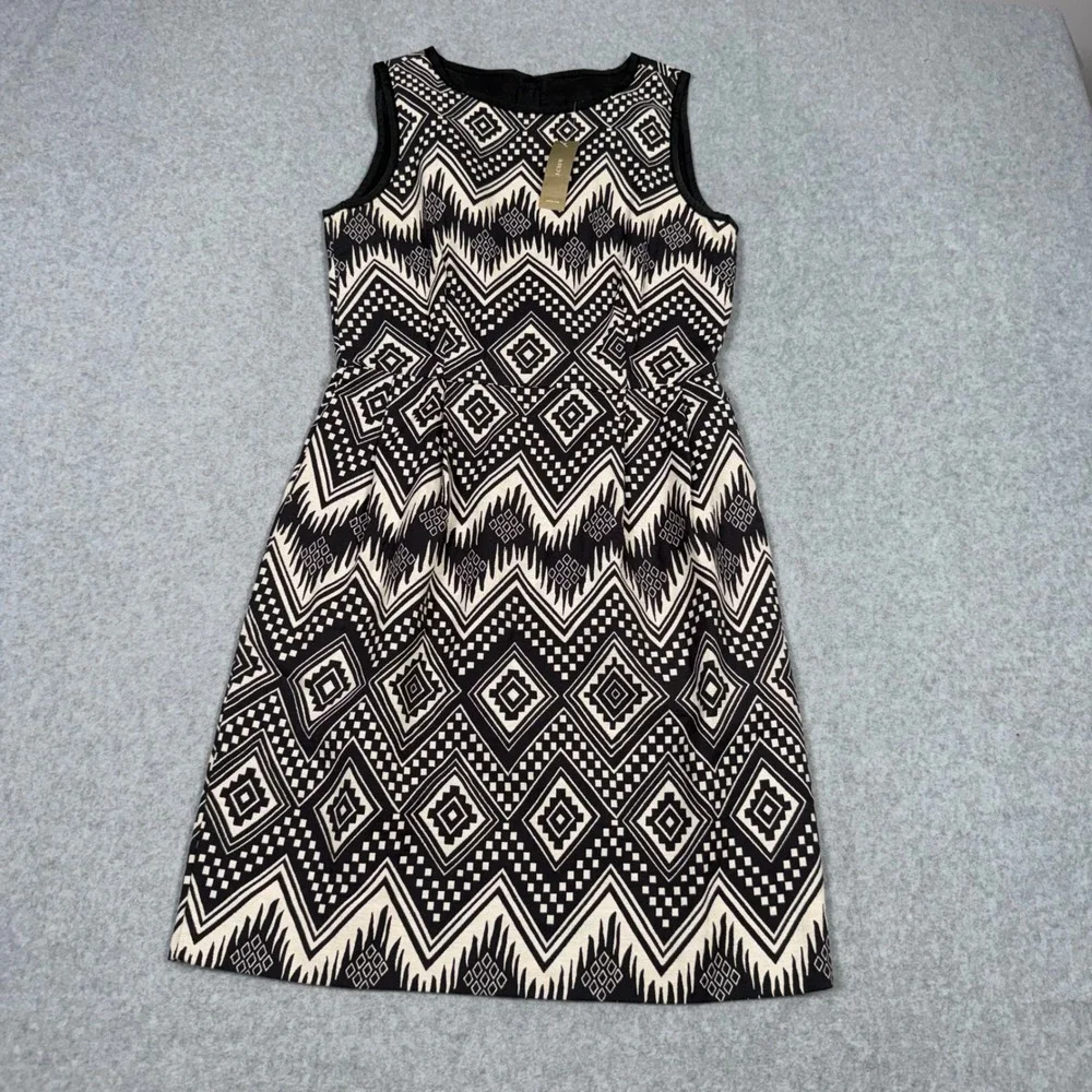 J.Crew Geometric Ikat Southwestern Autumn Wedding Dress Black White Size 2 New